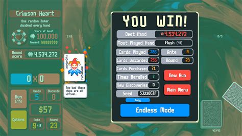 I beat Balatro's hardest challenge with a score of 1.9 million. Here .